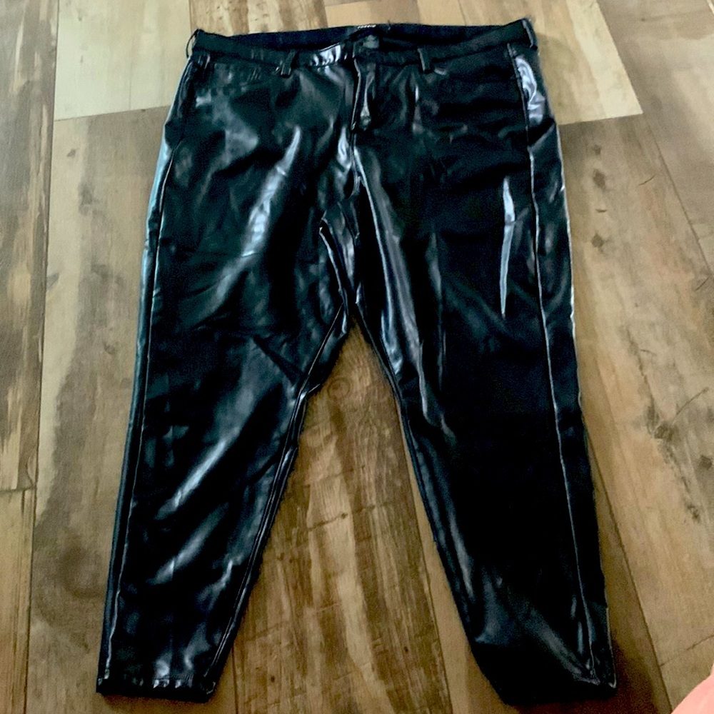 Ladies torrid brand black leather pants size 24 tall